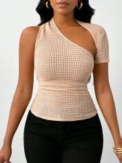 Акція на Топ жіночий SHEIN GD-00153742 XS Світло-бежевий від Rozetka