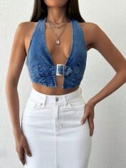 Акція на Топ жіночий SHEIN GD-00152063 XL Синій від Rozetka