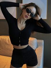 Акція на Топ жіночий SHEIN GD-00123090 L Чорний від Rozetka