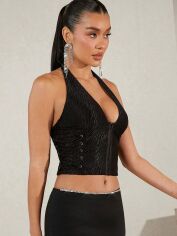 Акція на Топ жіночий SHEIN GD-00117039 S Чорний від Rozetka