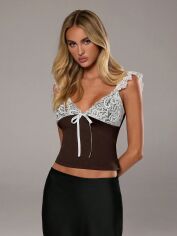 Акція на Топ жіночий SHEIN GD-00131048 S Коричневий від Rozetka