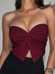 Акція на Топ жіночий SHEIN GD-00144607 L Бордовий від Rozetka