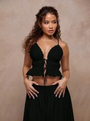 Акція на Топ жіночий SHEIN GD-00145015 L Чорний від Rozetka