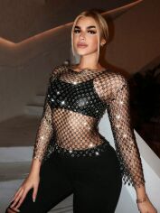 Акція на Топ жіночий SHEIN GD-00131987 L Чорний від Rozetka