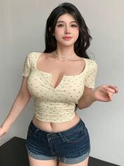 Акція на Топ жіночий SHEIN GD-00144237 L Молочний від Rozetka