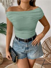 Акція на Топ жіночий SHEIN GD-00137613 XL Сіро-зелений від Rozetka