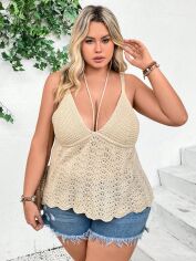 Акція на Топ жіночий SHEIN GD-00151418 24-26 Світло-бежевий від Rozetka