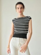 Акція на Топ жіночий SHEIN GD-00112631 S Чорний з білим від Rozetka