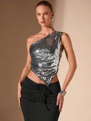Акція на Топ жіночий SHEIN GD-00133115 M Срібний від Rozetka