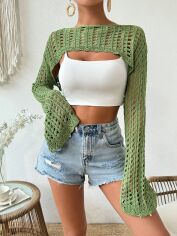 Акція на Топ жіночий SHEIN GD-00144212 L Сіро-зелений від Rozetka