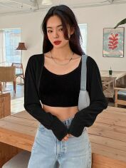 Акція на Топ жіночий SHEIN GD-00095036 S Чорний від Rozetka