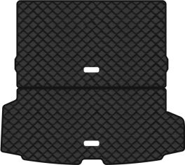 Акція на Килимок з екошкіри EVAtech ECO в багажник авто для XC90 5 seats Volvo 2014-2020 2 покоління SUV USA Екошкіра чорна з чорною ниткою чорний кант від Rozetka