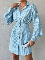 Акція на Плаття-сорочка міді літнє жіноче SHEIN GD-00115539 XS Світло-блакитне від Rozetka