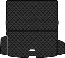 Акція на Килимок з екошкіри EVAtech ECO в багажник авто для XC90 7 seats Volvo 2014-2020 2 покоління SUV USA Екошкіра чорна з чорною ниткою чорний кант від Rozetka