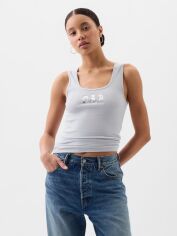 Акція на Майка жіноча GAP Logo Ribbed Tank Top 500119952745 S Сіра від Rozetka
