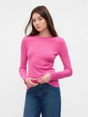 Акція на Лонгслів довгий жіночий GAP Ribbed Crewneck T-Shirt 522270-09-1 M Рожевий від Rozetka