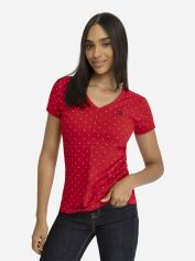 Акція на Футболка бавовняна жіноча U.S. Polo Assn Dot V-Neck 21553-0627A M Червона від Rozetka