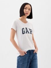 Акція на Футболка бавовняна жіноча GAP Logo 254770099 S Біла від Rozetka
