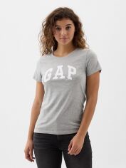 Акція на Футболка бавовняна жіноча GAP Logo 25477023 XS Сіра від Rozetka