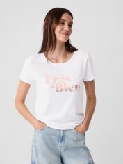 Акція на Футболка жіноча GAP Favorite Graphic 50012461 XS Біла від Rozetka