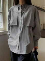 Акція на Блузка жіноча SHEIN GD-00134002 L Сіра від Rozetka