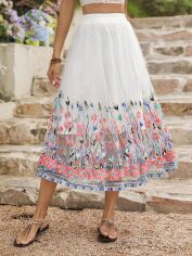 Акція на Спідниця міді літня жіноча SHEIN GD-00153697 S Біла від Rozetka