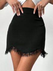 Акція на Спідниця міні осіння жіноча SHEIN GD-00158470 S Чорна від Rozetka