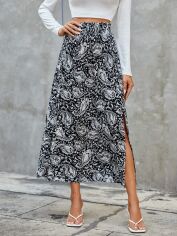 Акція на Спідниця довга літня жіноча SHEIN GD-00161274 XS Чорна від Rozetka