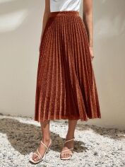 Акція на Спідниця міді осіння жіноча SHEIN GD-00164166 S Рожева з коричневим від Rozetka