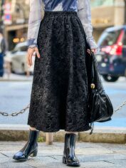 Акція на Спідниця міді осіння жіноча SHEIN GD-00095056 XL Чорна від Rozetka