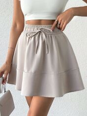 Акція на Спідниця міні літня жіноча SHEIN GD-00158484 XL Бежева від Rozetka