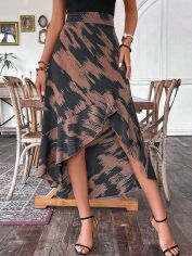 Акція на Спідниця міді літня жіноча SHEIN GD-00167868 S Коричнева від Rozetka