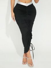 Акція на Спідниця довга осіння жіноча SHEIN GD-00123627 S Чорна від Rozetka