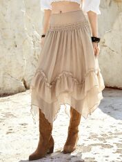 Акція на Спідниця міді літня жіноча SHEIN GD-00162387 XS Біла від Rozetka