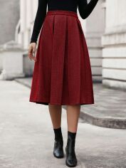 Акція на Спідниця міді осіння жіноча SHEIN GD-00158473 S Бордова від Rozetka