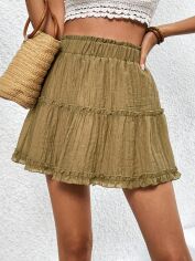 Акція на Спідниця міні літня жіноча SHEIN GD-00164136 L Хакі від Rozetka