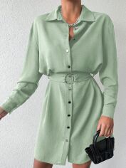 Акція на Плаття-сорочка коротке літнє жіноче SHEIN GD-00115713 L Світло-зелене від Rozetka