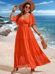 Акція на Плаття довге літнє жіноче SHEIN GD-00119579 3XL Помаранчеве від Rozetka