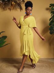 Акція на Плаття міді літнє жіноче SHEIN GD-00119693 XL Жовте від Rozetka