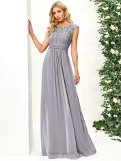 Акція на Плаття вечірнє довге літнє жіноче SHEIN GD-00124933 XL Сіре від Rozetka