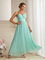 Акція на Плаття вечірнє довге літнє жіноче SHEIN GD-00143842 L М'ятне від Rozetka