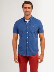Акція на Сорочка літня чоловіча U.S. Polo Assn Swiss Dot Poplin 11A693-ZY00A L Синя від Rozetka