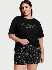 Акція на Піжама (футболка + шорти) жіноча бавовняна Victoria's Secret 26810979 L Чорна від Rozetka