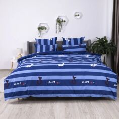 Акція на Комплект постільної білизни ТЕП Полуторний 70x70 Line Blue Soft dreams Ранфорс (2-03857_26456) від Rozetka