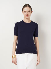 Акція на Футболка бавовняна жіноча ASK ME Crew-neck SS WDanx 2 WTR-180 KW09.01.09.52 L Синя від Rozetka