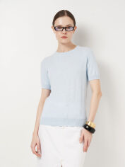 Акція на Футболка бавовняна жіноча ASK ME Crew-neck SS WDanx 2 WTR-180 KW09.01.23.52 M Синя від Rozetka