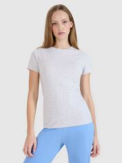Акція на Футболка бавовняна довга жіноча 4F 4FWMM00TTSHF2255-27M 2XL Сіра від Rozetka