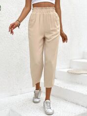 Акція на Штани жіночі SHEIN GD-00167830 S Кремові від Rozetka