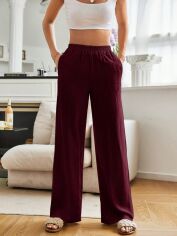 Акція на Штани жіночі SHEIN GD-00151280 XL-Tall Бордові від Rozetka