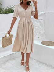 Акція на Плаття жіноче SHEIN GD-00130584 S Світло-бежеве від Rozetka